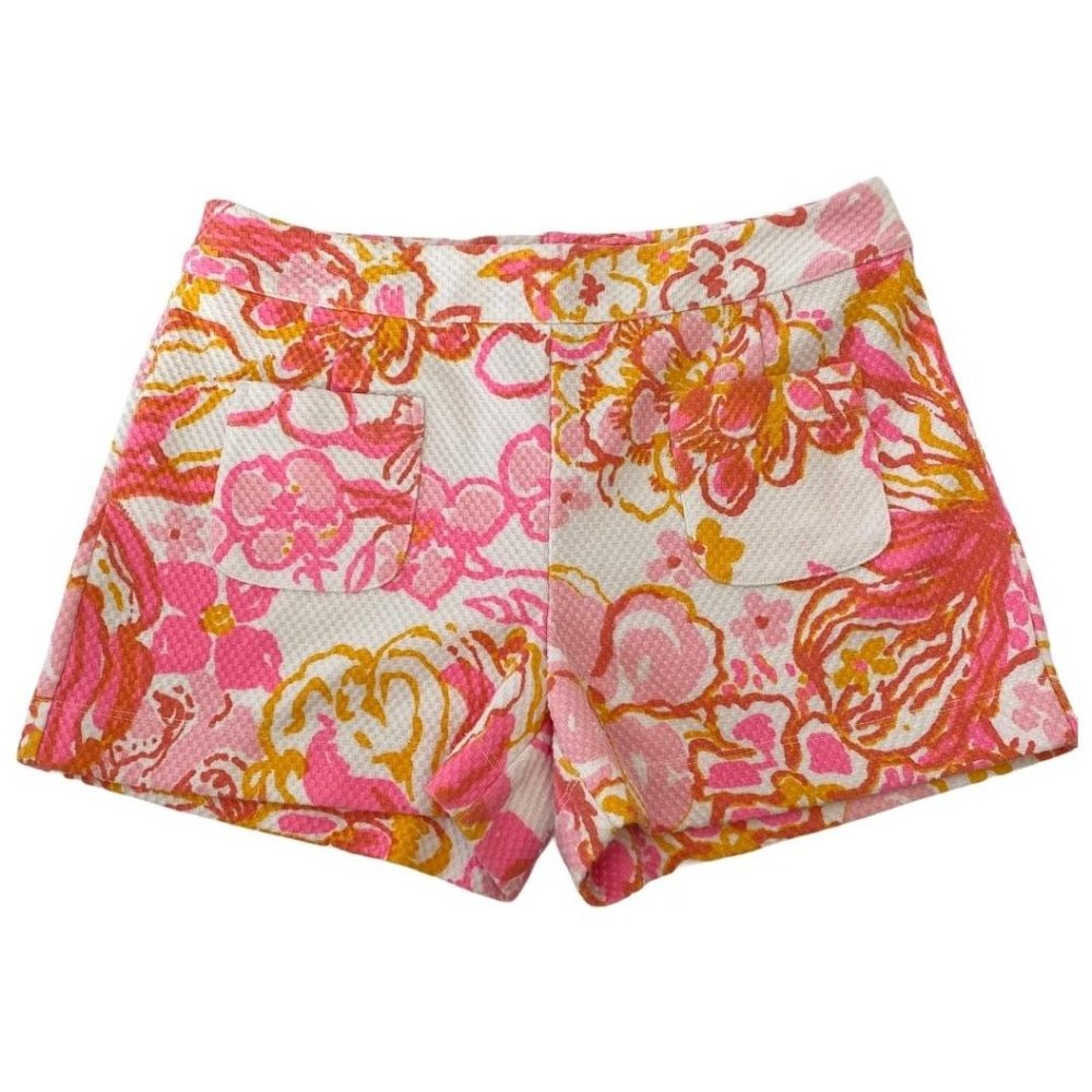 Lilly Pulitzer Alycia Pink White Floral Shorts 2